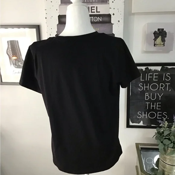 Michael Kors Black Tee with Gold Sunglasses Design - Picture 2 of 3